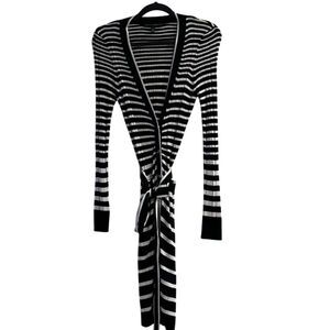 White House Black Market Women's Striped Long Cardigan Sweater Size S